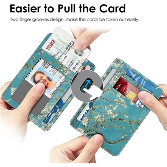 Slim Minimalist Front Pocket Wallet, RFID Blocking Credit Card Holder Card Cases - Picture 3 of 8